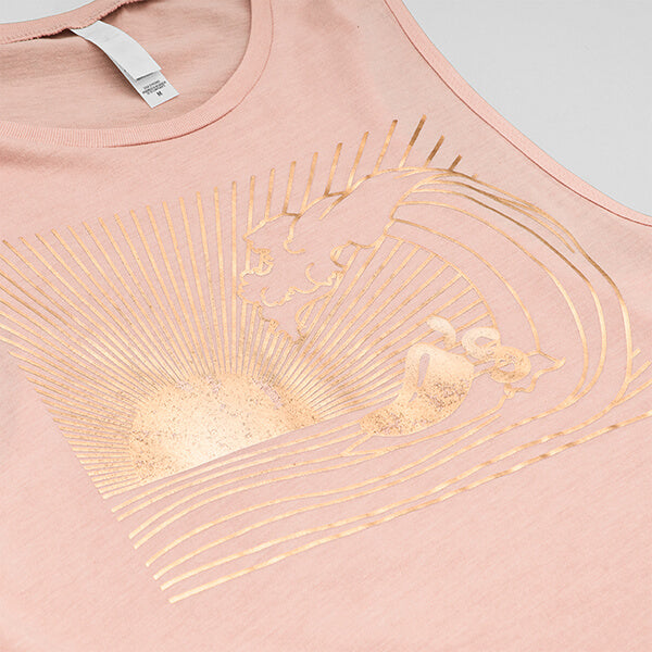 Surfing Wave Muscle Tee, Pink